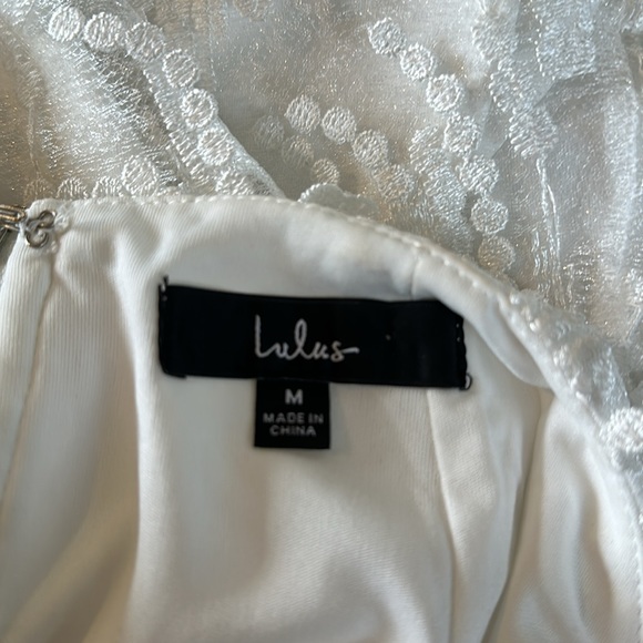 “Making Magic White Fringe Lace-Up Mini” dress from Lulus - Picture 9 of 9